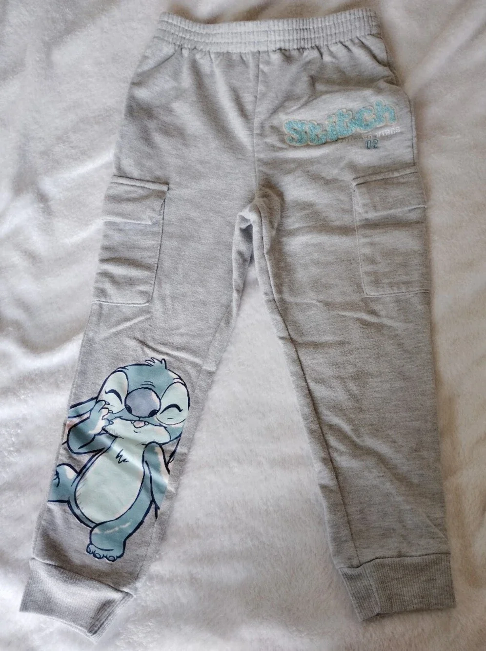 Disney Stitch Grey Cargo Jogger Sweatpants Lilo & Stitch Pajama Pants Lounge